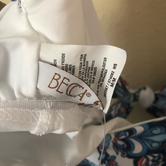 Becca Swim Naples Front Tie Keyhole Tankini Top - Picture 4 of 5